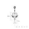 316L SURGICAL STEEL WING HEART TEARDROP DANGLE BELLY BUTTON NAVEL RING 